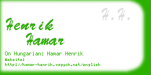 henrik hamar business card